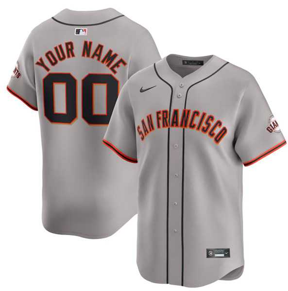 Mens San Francisco Giants Active Player Custom Gray Away Limited Baseball Stitched Jersey